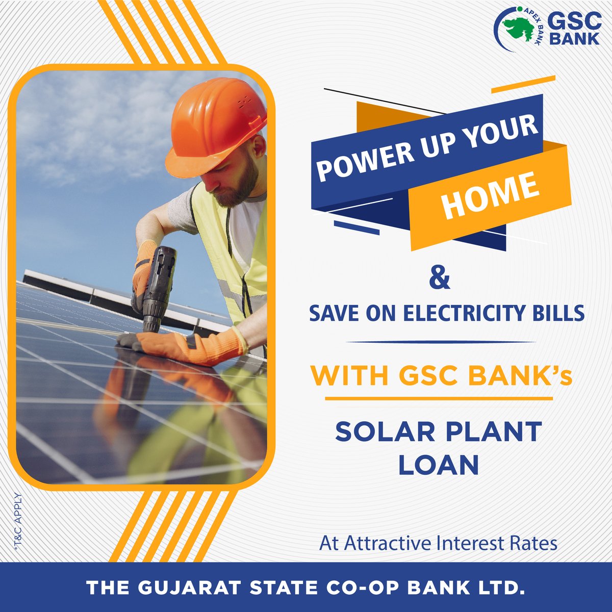 GSCBank's tweet image. Power Up Your Home &amp;amp; Save On Electricity Bills with GSC BANK's Solar Plant Loans.
#GoSolar #GoGreen #GoEcoFriendly #SaveElectricityBill #GSCB #banking #solarplants #loan #loanapproval #EasyInstallments #loanservices #commercial #domestic #visityournearestbranchtoday