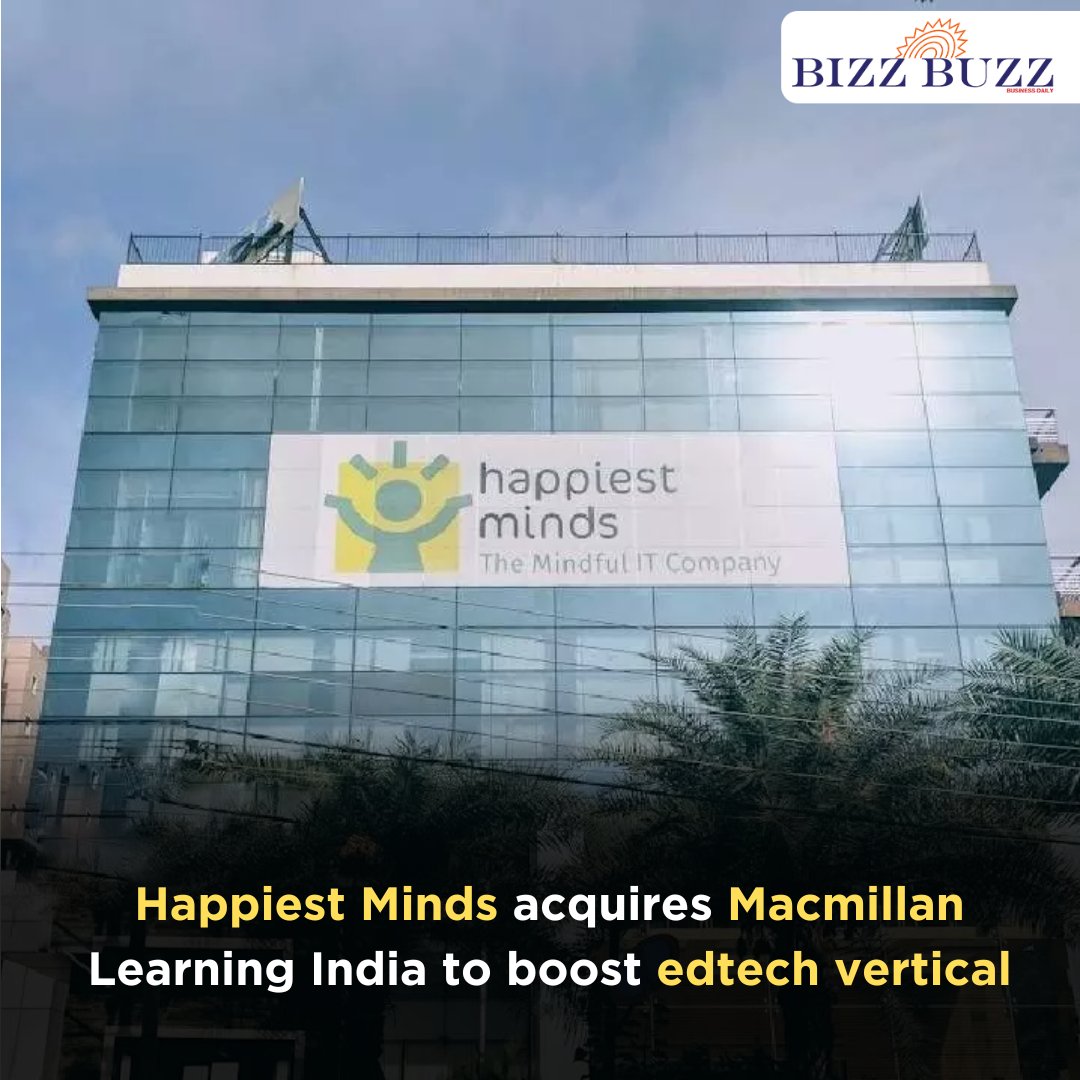 Mid-tier IT firm Happiest Minds Technologies on Friday said it has acquired 100 per cent stake in Macmillan Learning India Private Ltd for Rs 4.5 crore.

Check out the full story : bizzbuzz.news/industry/infot…

#HappiestMinds #itfirms #fy24 #generativeai #technology