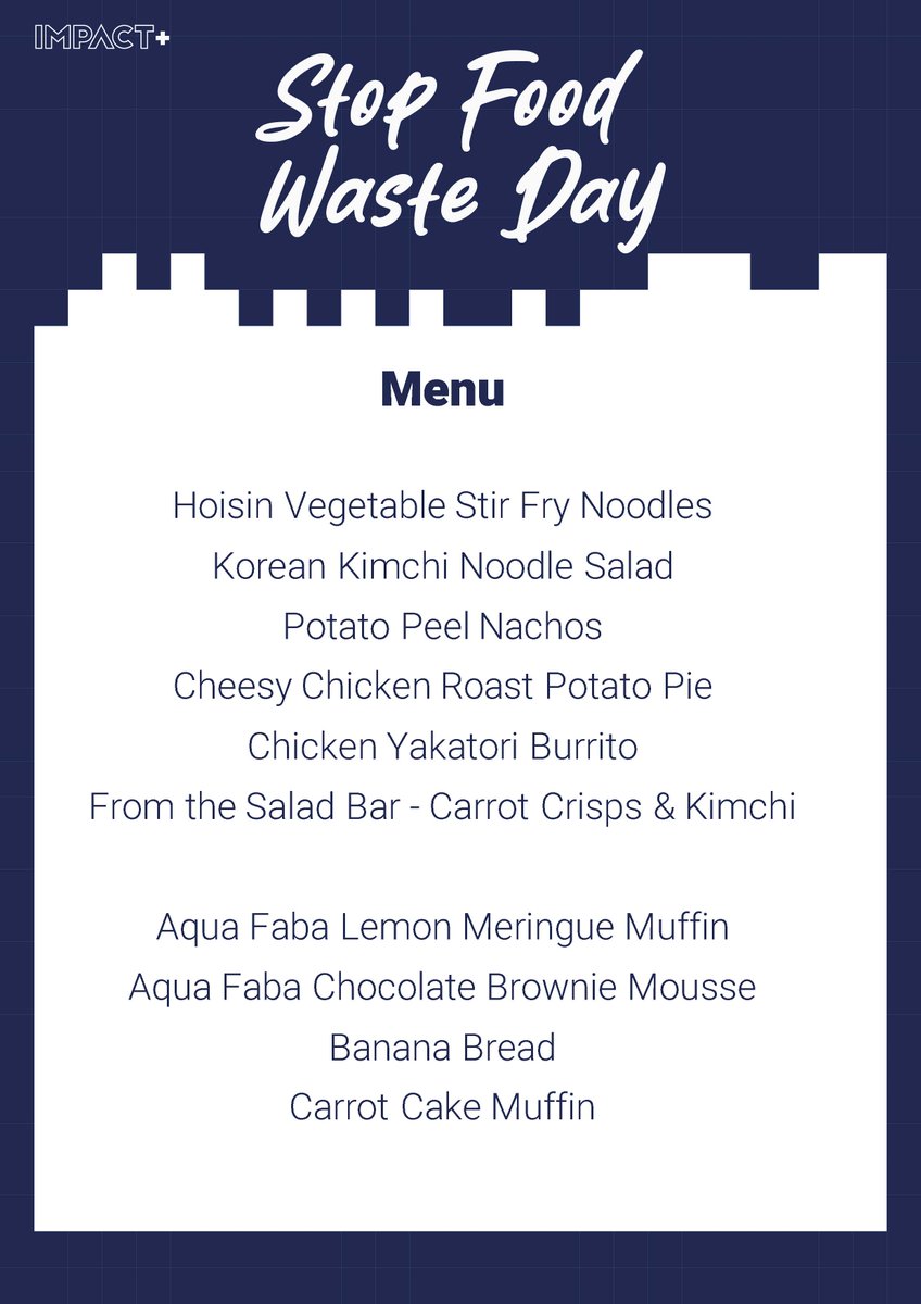 Next Tuesday in the canteen at BVC there is a one-off specials menu honoring Stop Food Waste Day 2024! Other Grab and Go options will be available as normal.