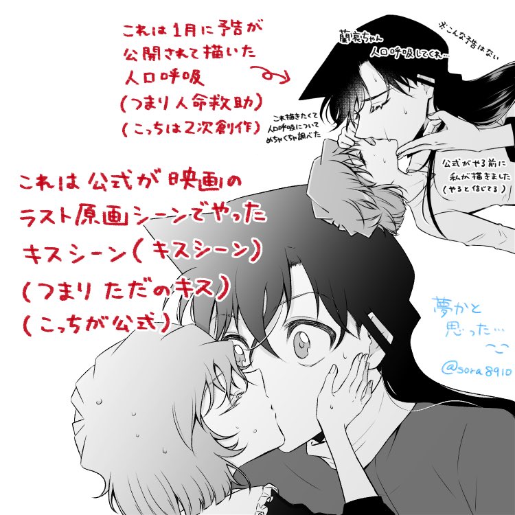 ぎょえ〜の時期に描いたコ哀と蘭哀 再掲
※超ネタバレ 