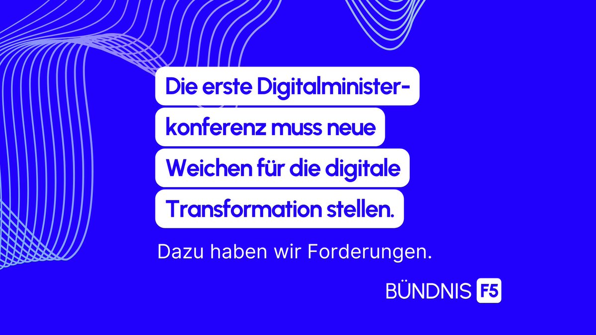 1. Digitalministerkonferenz: Wir fordern mit #BündnisF5 die Verantwortlichen auf, eine gemeinwohlorientierte #Digitalpolitik zu fördern. Im Fokus stehen die Stärkung der #Menschenrechte, mehr #Transparenz und die Einbeziehung der #Zivilgesellschaft. Mehr: reporter-ohne-grenzen.de/pressemitteilu…