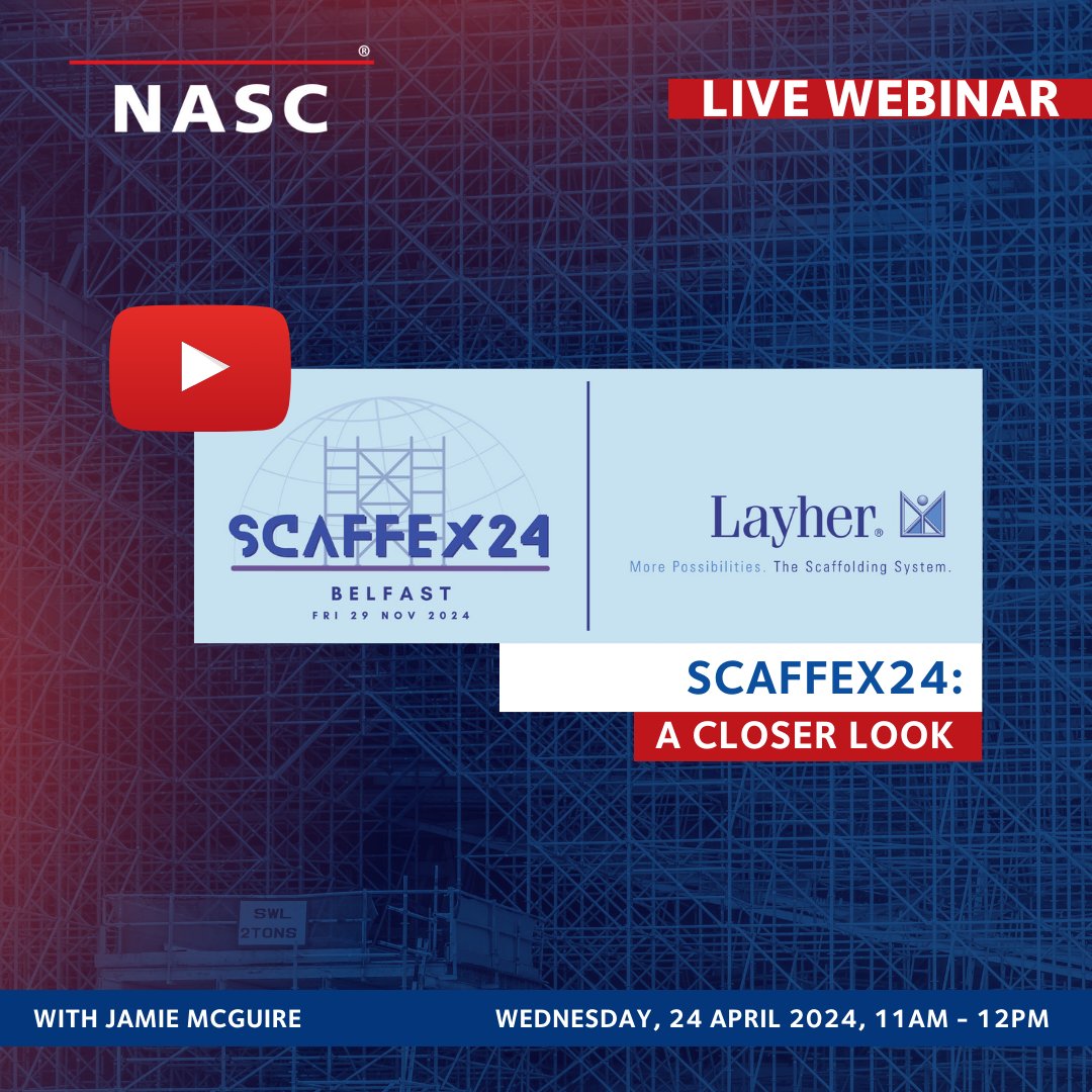 🚀 To everyone in the scaffolding industry—members and non-members, join us for our next webinar! Discover all you need to know about #ScaffEx24 on Wednesday, 24 April. - What topics will be discussed - What to expect from exhibitors - Answers to all your Ball & Awards…