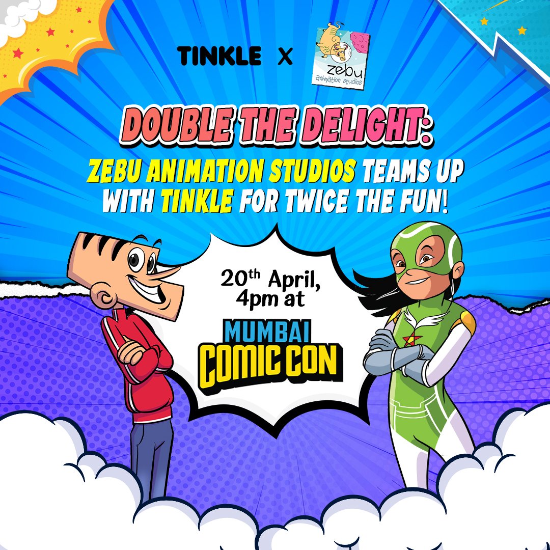TinkleMagazine's tweet photo. Get ready for double the fun as Zebu and Tinkle join forces! Two comic-crazy companies come together in an epic collaboration of adventure and imagination #ZebuTinkleTeamUp #AdventureAwaits  #comicbooks #comics #animation #wingstar #suppandi https://t.co/n2wMl5hsIv