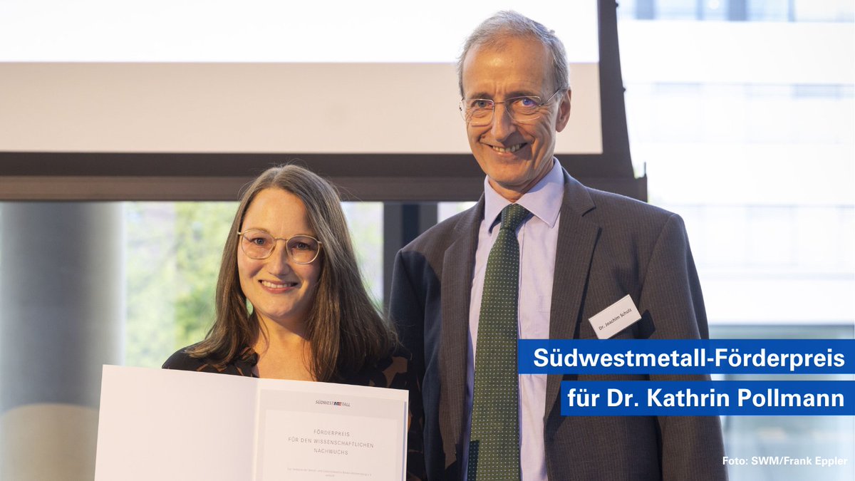 🎉 Herzlichen Glückwunsch an Dr. Kathrin Pollmann zum @Suedwestmetall #Förderpreis!👏💐 Ausgezeichnet wurde sie für ihre #Dissertation an der #UniStuttgart zu Verhaltensweisen von #Sozialrobotern. 👉sohub.io/w0aa #Robotik #Forschung