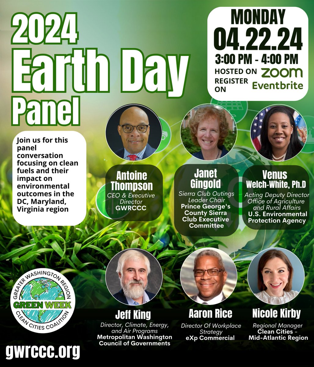 #earthday🌎 #earthday #cleancities Greater Washington Region Clean Cities Coalition GWRCCC 2024gwrcccearthdaypanel.eventbrite.com @GWRCCC