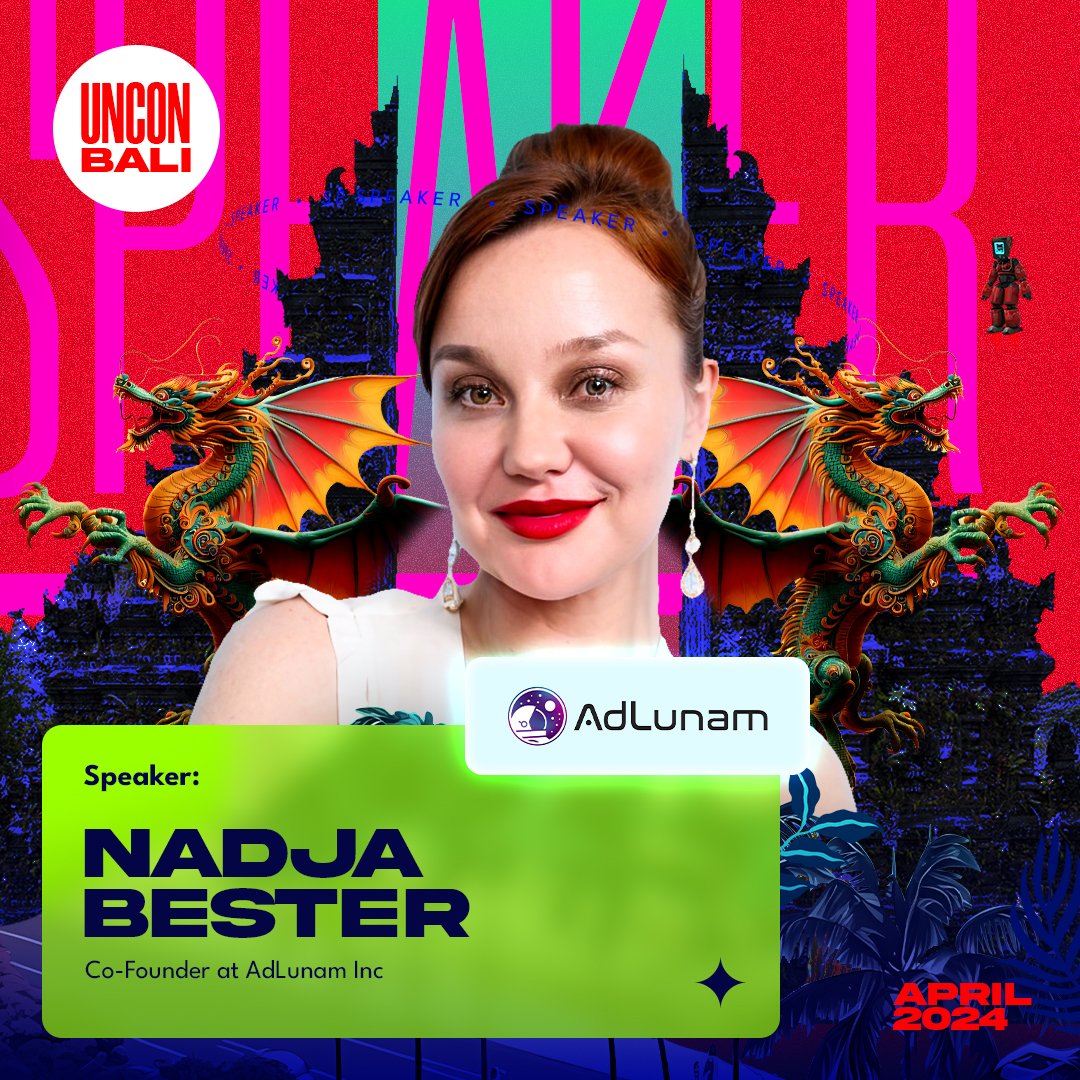 UNCONFERENCE BALI 2024 👏

Nadja Bester (@NadjaBester) is the Co-founder of AdLunam Inc. (@AdLunamInc), an award-winning Web3 fundraising accelerator and investment ecosystem.🍿📈

#UnconferenceBali
#UnParalleledConference

🇮🇩