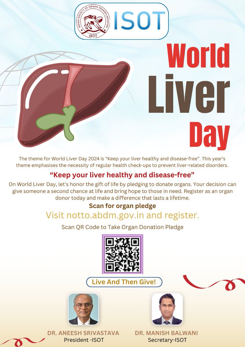 💥Keep your liver healthy and disease free ♨️On #WLD 24, pledge yourself and motivate others to pledge for donating organs Scan the QR code👇