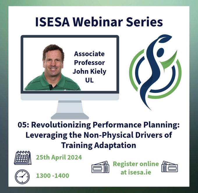 Training theory assumes physical exercise directly drives fitness responses. But this isn't true. In this session I'll explain why & outline how we can deliver better, more effective training designs. 📅 25th April 13:00-14:00 Register free here zoom.us/webinar/regist…