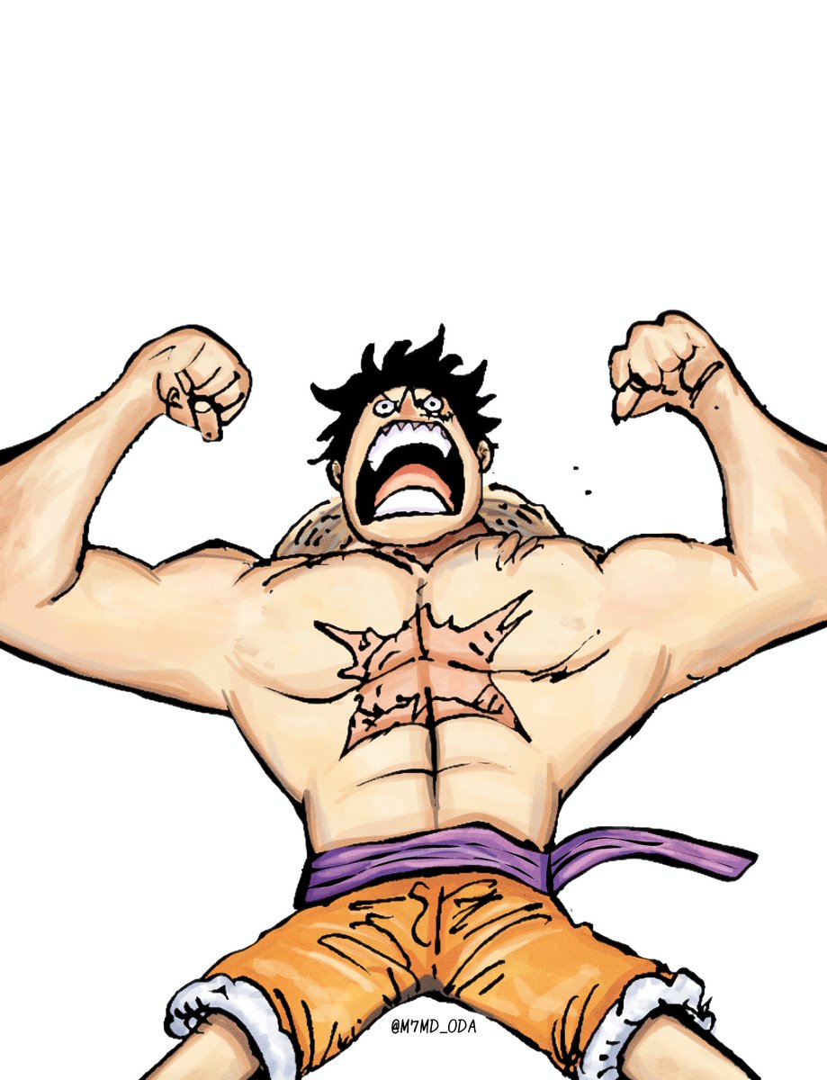 I colored Luffy Muscle #ONEPIECE #ONEPIECE1112