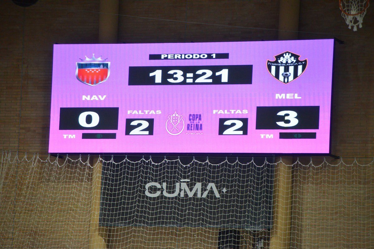 LEDCUMA's tweet photo. 📣 El polideportivo municipal de Alhaurín De la Torre ubicado en Málaga, ha acogido la fase final de la Copa de la Reina de Fútbol Sala. 

Este pabellón cuenta con dos videomarcadores led CUMA de 6,1 x 2,3 metros y pitch 6 mm.

#TheLEDmovement 🌟 #copadelareinafutsal #futbolsala https://t.co/eyovly1Uh8
