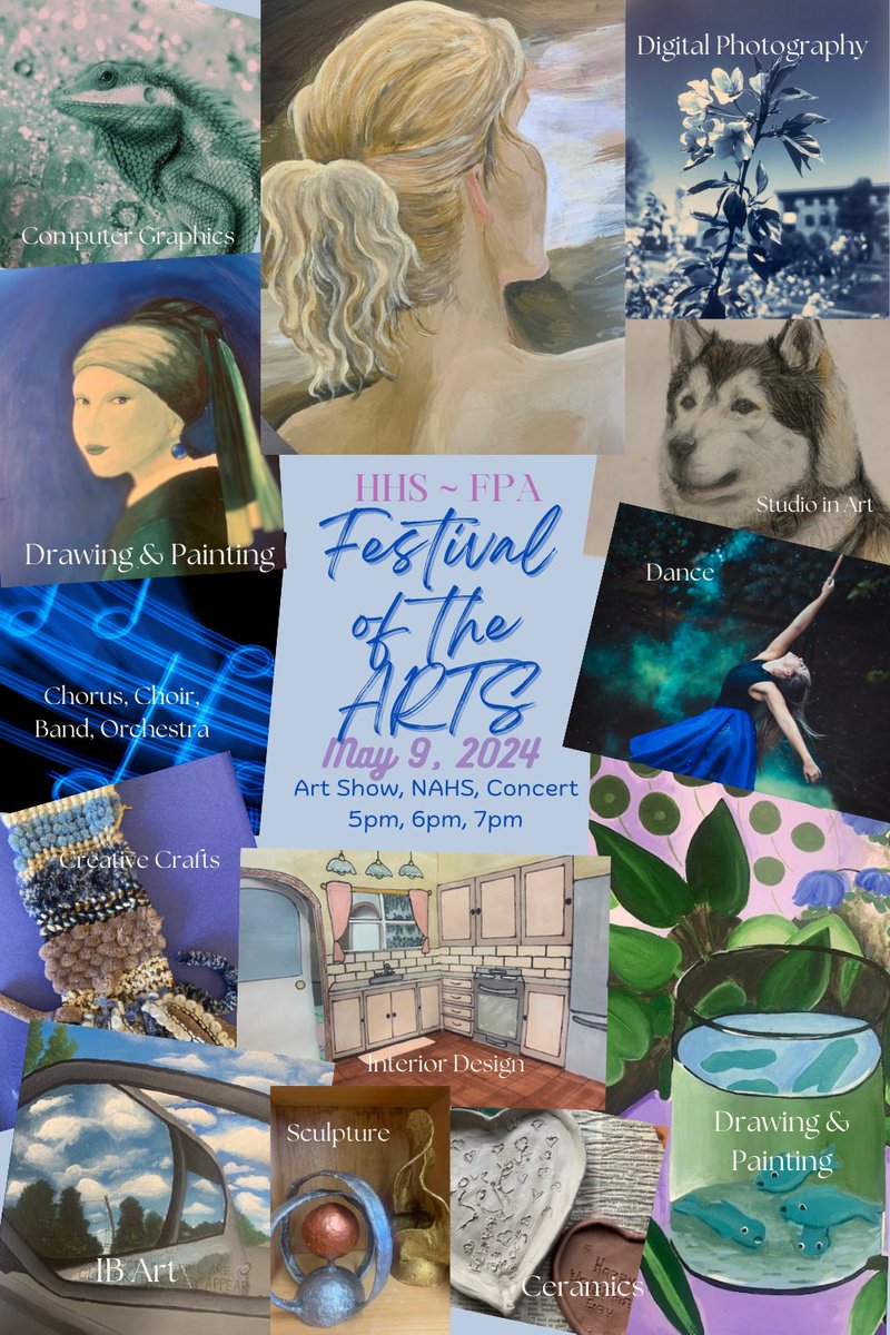 🎨💃☮️Spring Festivals are upon us ! Visit HHS May 9 for our Festival of the Arts starting at 5pm ! #artgallery #supportlocal #ExpressYourself #finearts #performingarts #artforsoul @HPS_Eagles @laurasteg27 @JWieckhorst94 @dmurph88 @MrsJ_Ferrara @mrskwind