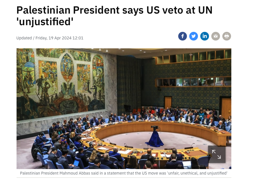 The US veto at the UN reveals its disregard for a two-state solution. The US has made it clear their Government supports genocide by continuing to supply #Israel with the means to perpetrate violence against #Palestinians. rte.ie/news/middle-ea…