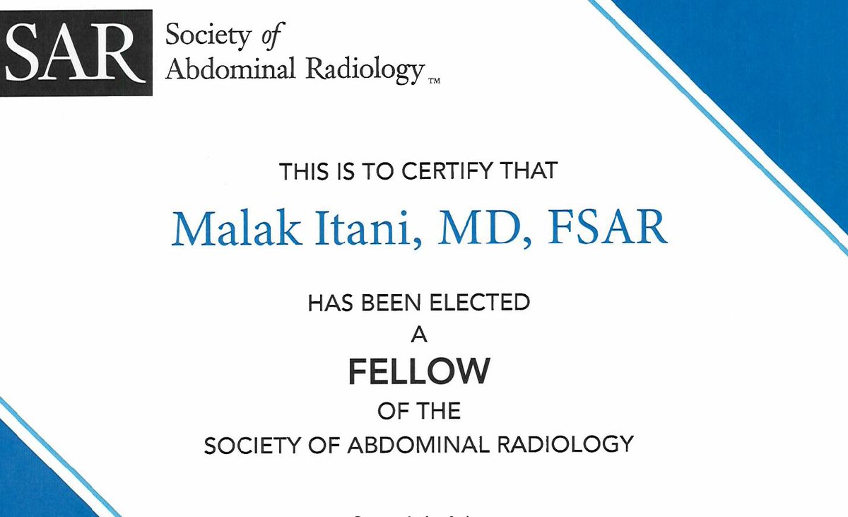 Proud to be elected a fellow of the SAR, a special society which has provided lifelong friendships, allowed meaningful contributions and rewarding collaborations!! 
thank you @SocietyAbdRad  #SAR24