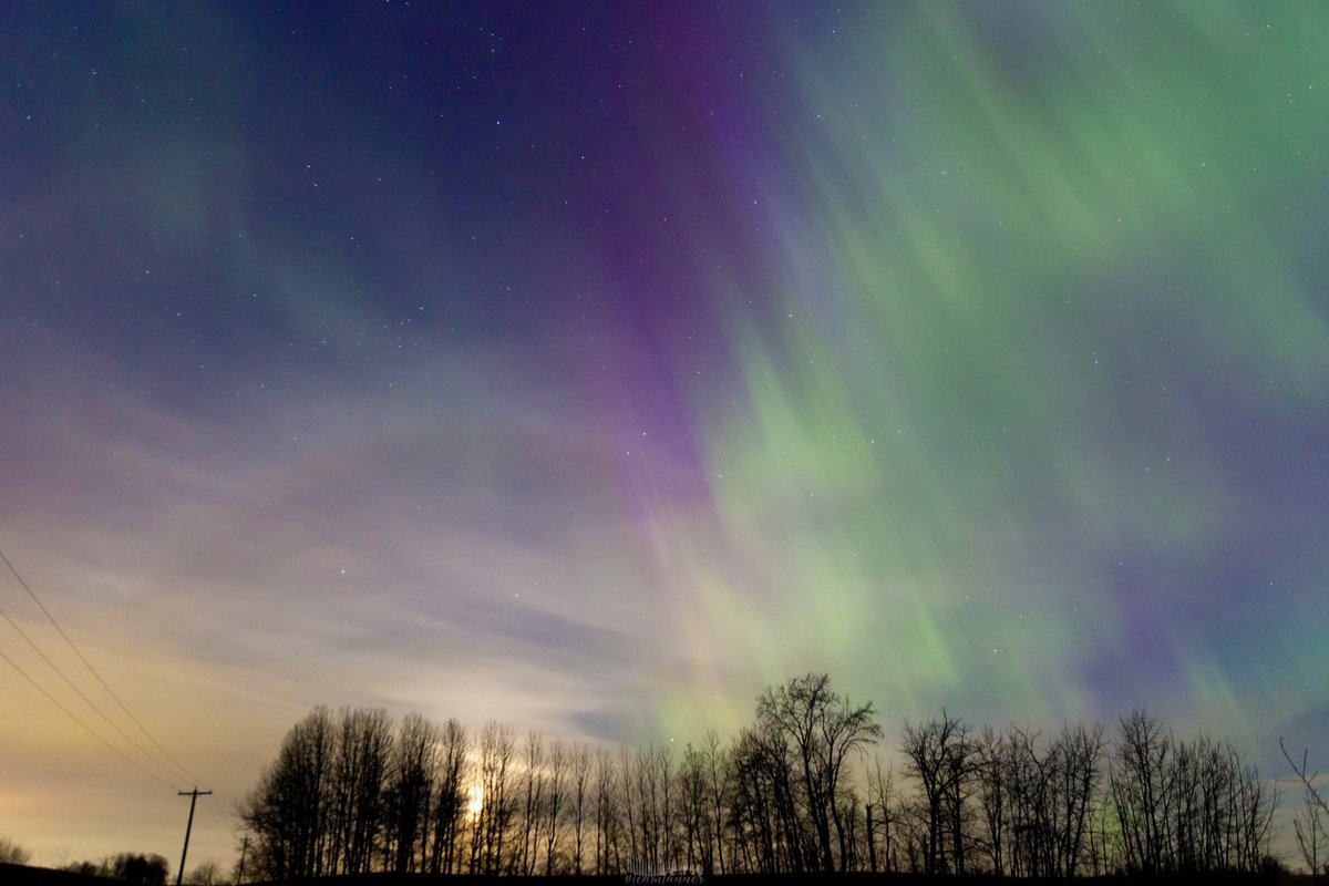 Finally!!!! Moments ago near Alix, Alberta. Aurora and a partial lunar halo as the moon sets and the sun rises. April 19/2024 #TeamTanner #Aurora @treetanner @chunder10 @TamithaSkov @mikesobel @PeakToSailPhoto @scottrockphoto @weathernetwork @JimCantore @saloplarus @YourMorning