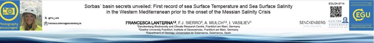 If you are interested in discovering the secrets of the Sorbas’ basin, check out my poster this afternoon, from 16.15 to 18, in Hall X1.🌊👩🏼‍🔬 #EGU24