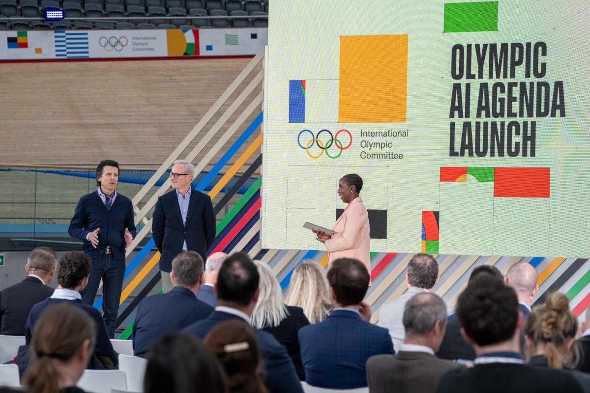 During the launch of the #OlympicAIAgenda, Olympic Champion @nadiacomaneci10 and Alain Zobrist from @omegawatches discussed the potential of AI for judging and refereeing. Olympic Champion @lindseyvonn and IOC safeguarding expert @Kirsty_Burrows1 explained how AI will support