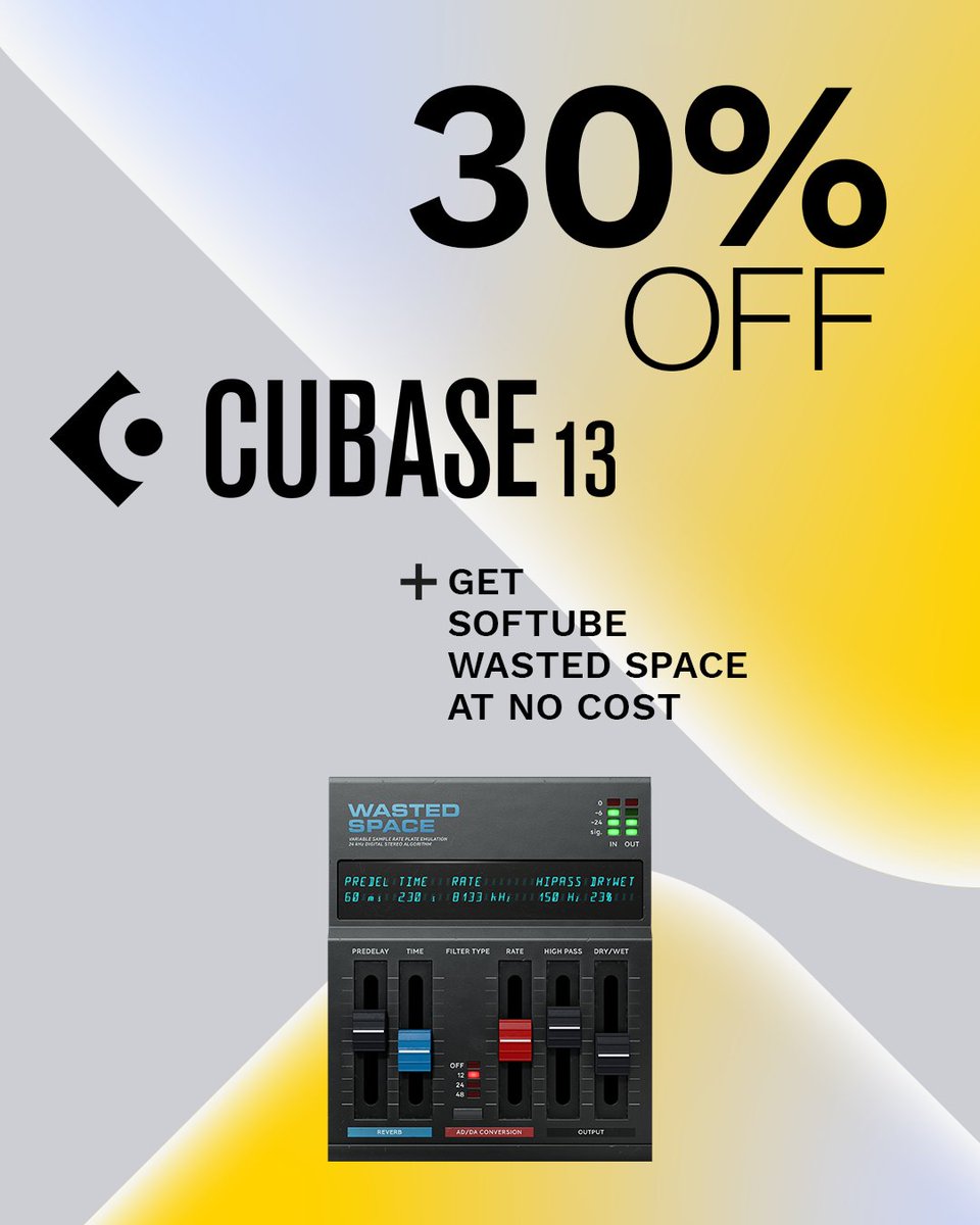 Save 30% on Cubase 13 and get #Softube Wasted Space at no extra cost – when updating, upgrading to, or buying the full version of Cubase Pro 13. This offer is only available until April 28, 2024.
bit.ly/Xcubsal24
#Cubase #Cubase 13 #GetOffer