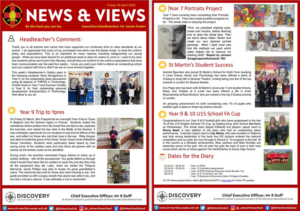 Good afternoon, please click on the link:st-martins.essex.sch.uk/assets/Documen… - to view this week's addition of our News & Views Bulletin 😊