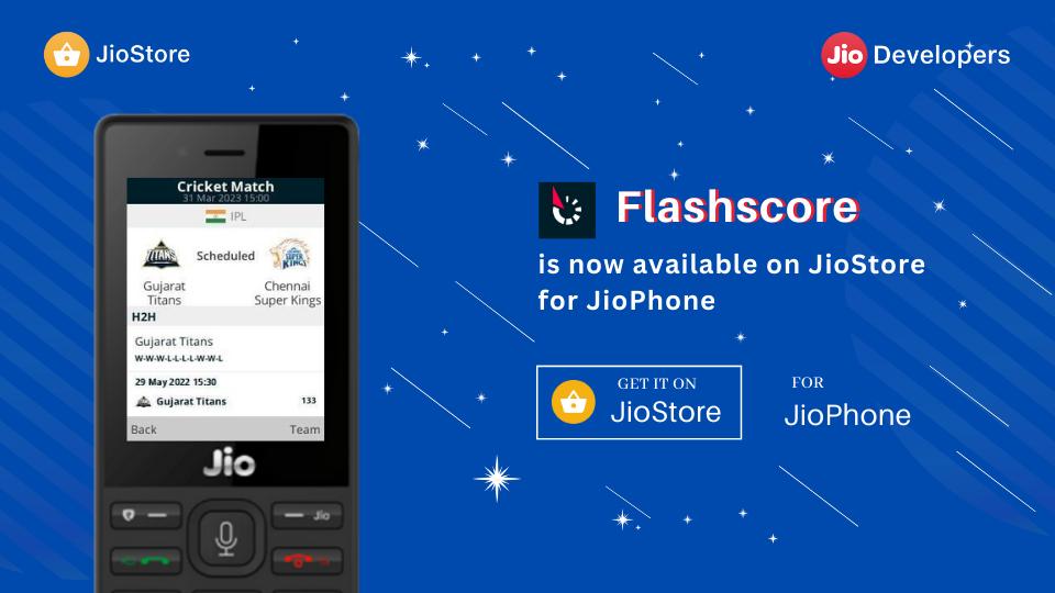 Excited to share that our JioDevelopers GrowthPad Program's Startup Flashscore App is now available to our millions of JioPhone users on JioStore for JioPhone across India.

@Flashscorecom

#Jio #Developers #Startups #JioDevelopers #JioPlatforms #JioPhone #Flashscore