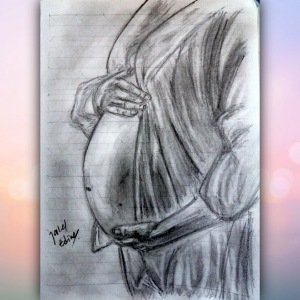 'Pregnant' Pencil drawing on scketchbook by jaleledineart. #art #dailyart #artwork #jaleledineart #drawing #pencildrawing #scketchbook #pregnant