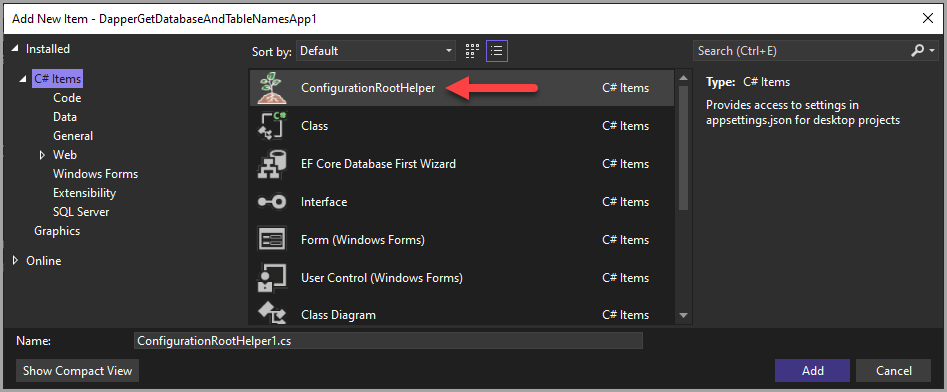 Visual Studio feature: Create item template With this feature a developer takes an existing class and create a reusable template. For instance, a class which contains base code to read settings from appsettings.json learn.microsoft.com/en-us/visualst… #visualstudio