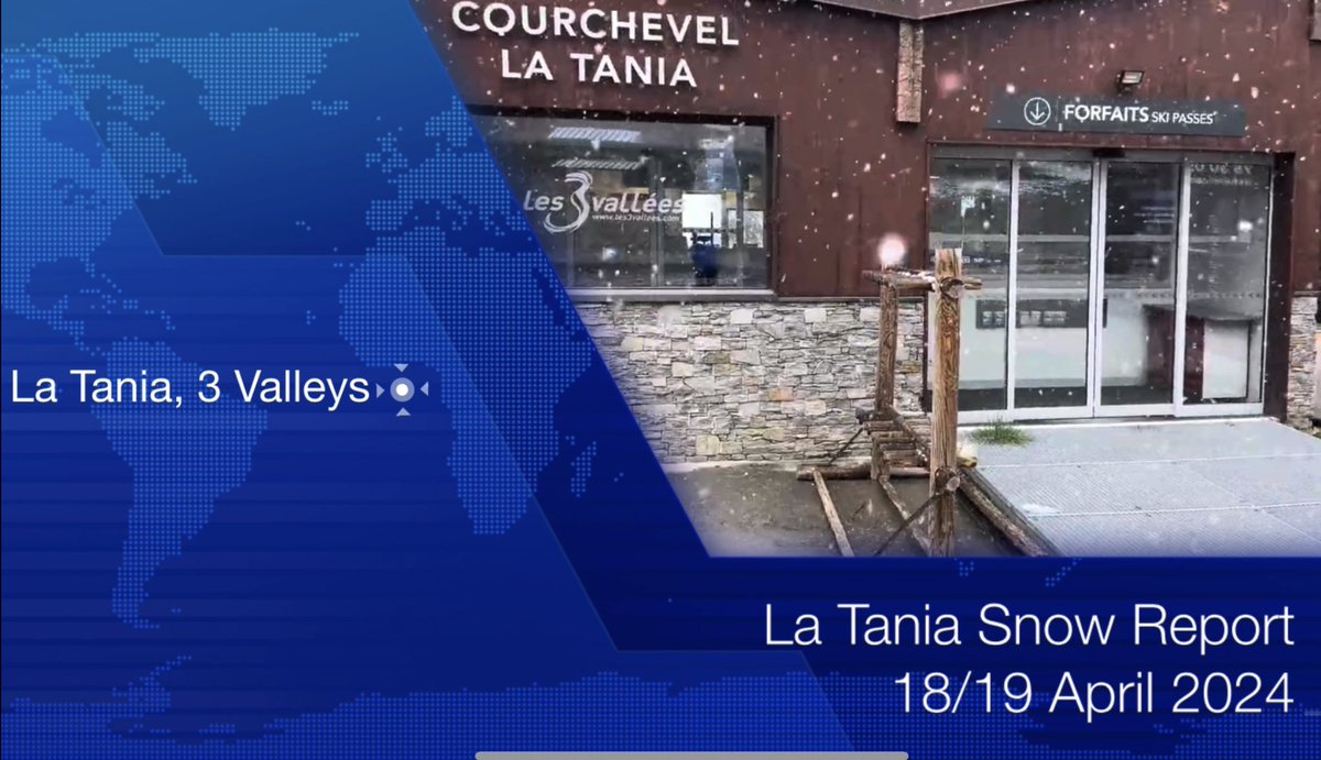 La_Tania's tweet photo. La Tania Snow Report 18/19 April 2024.

Tim reports from the gondola station yesterday with Ralph from @3valleychalets and Phil from @skitransfer on the mountain today!

#latania 

https://t.co/KeHrkbougl https://t.co/aqoJeEbdaQ