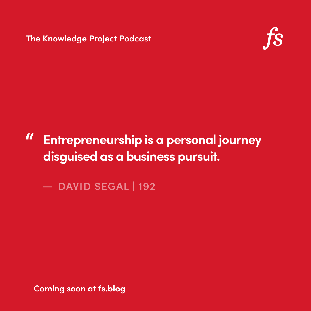 When you're forced to make something from nothing, you learn a lot about yourself along the way. Listen to David Segal explain what his journey has been like on episode 192 of the podcast. Link in bio to listen.