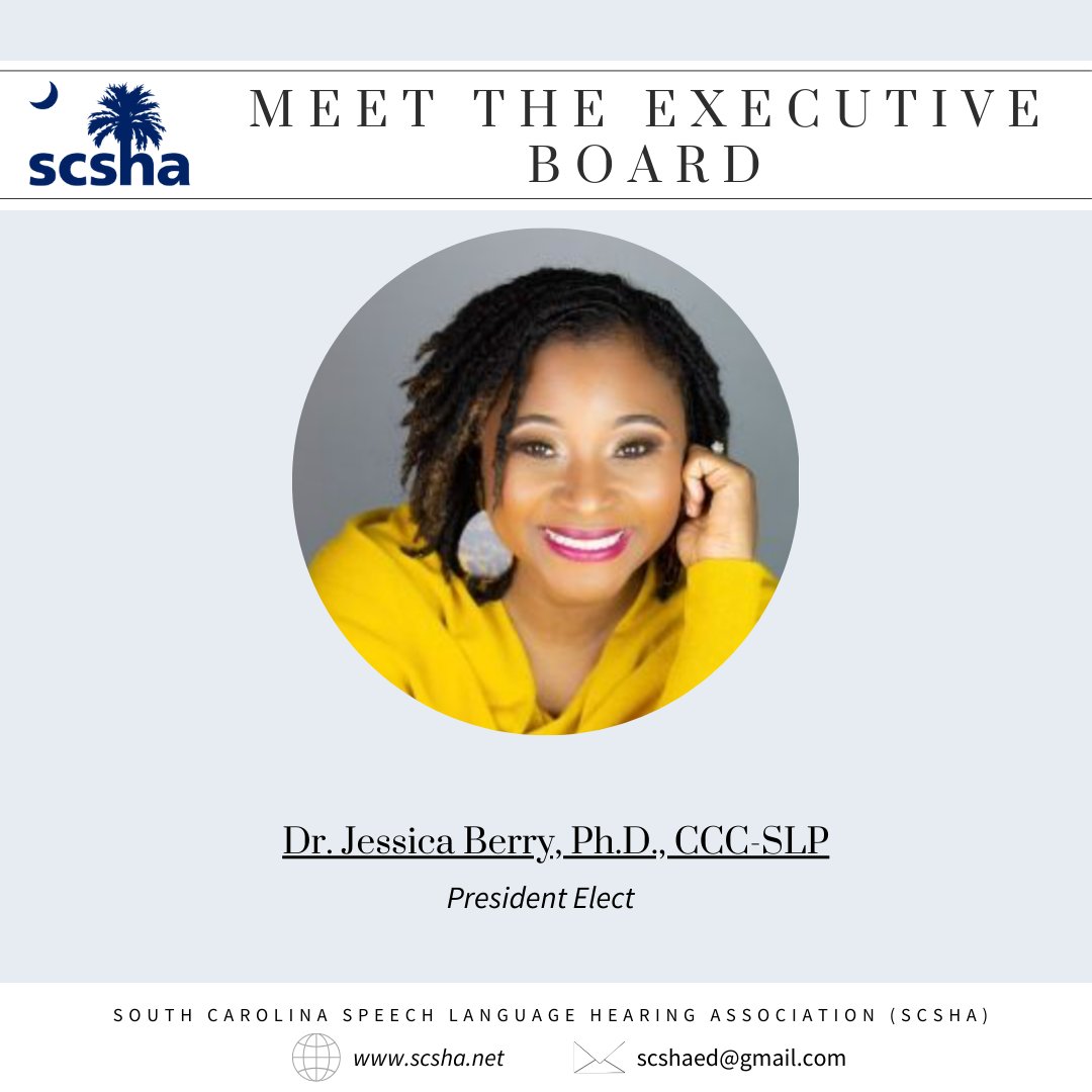 A big thank you to Dr. Jessica Berry, Ph.D., CCC-SLP, for her outstanding leadership as President-Elect of SCSHA! Your guidance is truly invaluable. 🌟👏 #SCSHABoard #LeadershipAppreciation