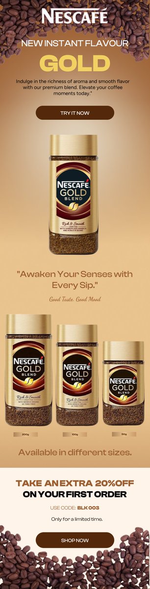 Email Design    
 -Email Type: Campaign   
-Brand: Nescafe
#EmailMarketing #emaildesign #d2c #ecommerce #ecommercetrends