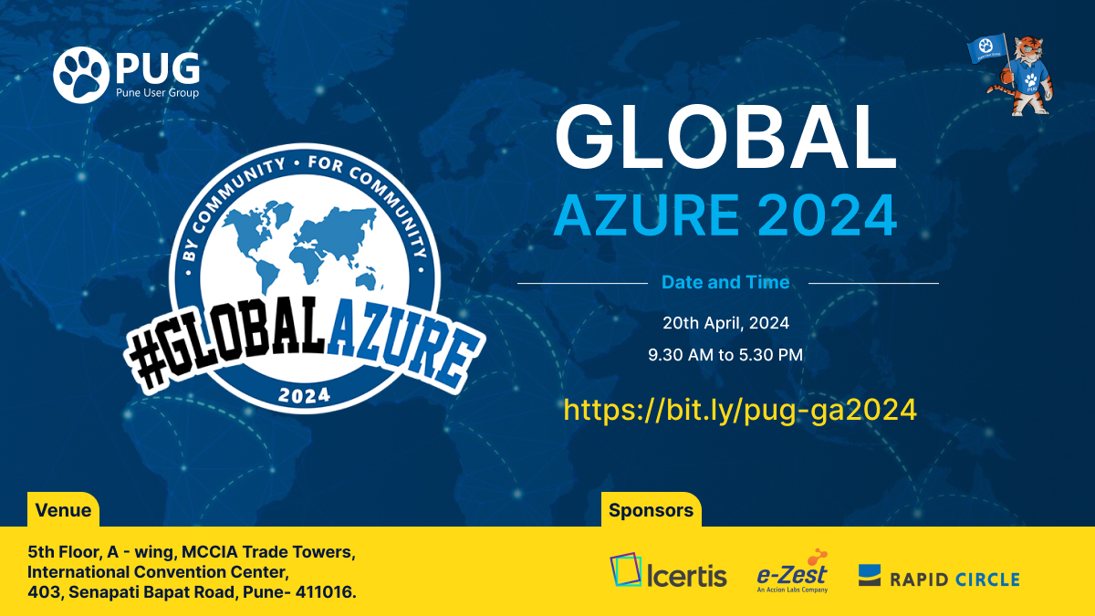🚨 Last Call to Join #Pune #GlobalAzure 2024! 🚨 Registration closes today! Don't miss your chance to dive into the latest #Azure technologies and network with industry leaders. 🌟🌟

📅 April 20, 2024
🔗 Secure your spot now: bit.ly/pug-ga2024  #TechEvent #CloudComputing