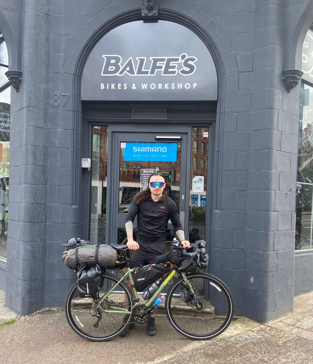 Ben popped into our Streatham store earlier this week needing some urgent repairs after a small collision on his way to Dover He currently cycling to Turkey to raise funds for @TimeNorfolk! For more info or to support his fundraiser please click here: loom.ly/D-HL_tk