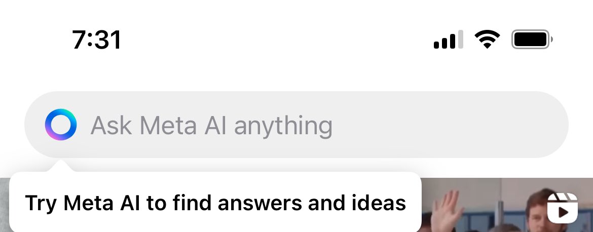 Jordalsh's tweet photo. i don’t wanna ask meta ai i just want to Search Instagram https://t.co/3JYcDChlDC