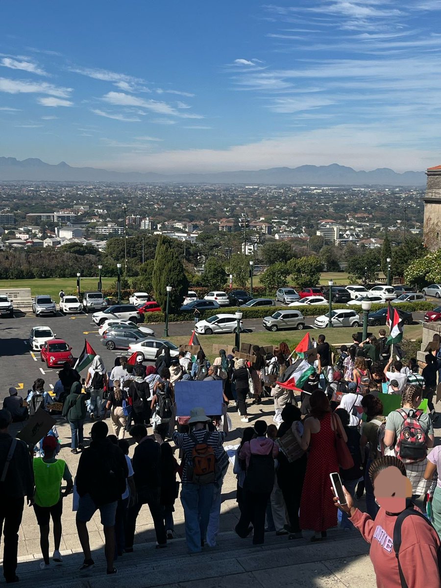 UCT4PALESTINE March to senate to demand @UCT_news decolonise and do not support the genocide. Prof Nadera Salhoub-Kevorkian has been arrested for speaking the truth. Stop co-operating where there us no academic freedom and Israel has bombed all universities in Gaza!