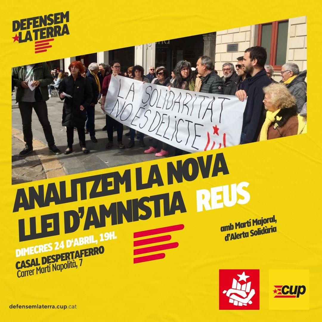 🔊El proper dimecres 24 d'abril, a les 19 h, la @cupreus parlarà de la llei d'amnistia amb en Martí Majoral, d' @alertasolidaria , al Casal Despertaferro <a href="/CasalDPF/">Casal Despertaferro!</a>.

Vine a conèixer el posicionament polític davant la nova llei i a dir-hi la teva! T'hi esperem💪🏼