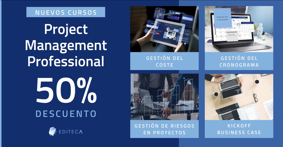 💥 Notición: ¡En #Editeca tenemos nuevos cursos de #ProjectManagement! 👷‍♀️👷Fórmate para liderar proyectos de #construcción y aprovecha un 50% en el curso si te matriculas antes del 30/04/2024⚡. Échales un vistazo: editeca.com/cursos-bim-y-r…