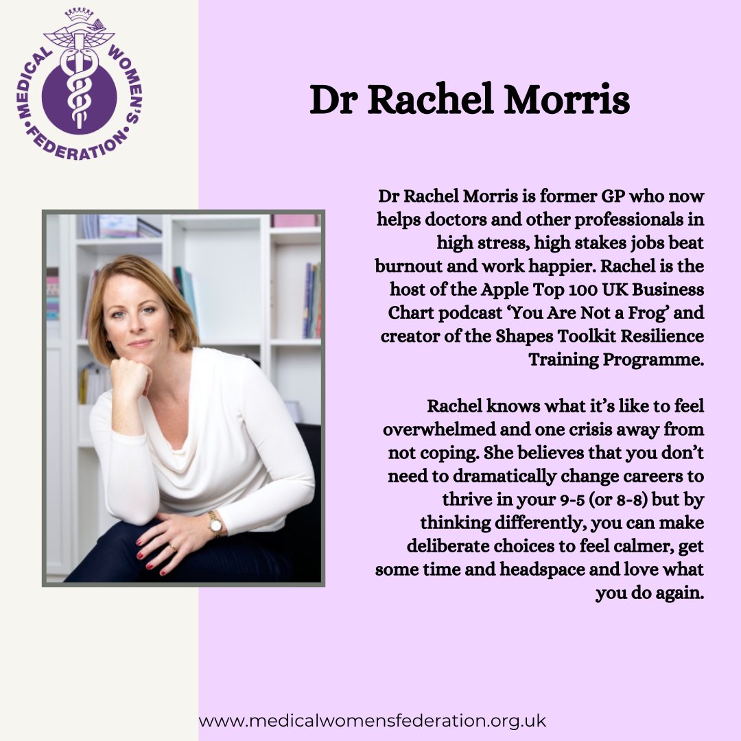 Introducing our Fourth speaker✨ Dr Rachel Morris is former GP who now helps doctors and other professionals in high stress, high stakes jobs beat burnout and work happier. Rachel is the host of the Apple Top 100 UK Business Chart podcast ‘You Are Not a Frog’ #mwf #Cambridge