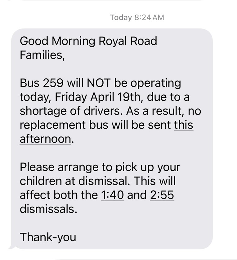 How has this become the norm' for school transportation? 
Seems pretty unfair to families without a car...