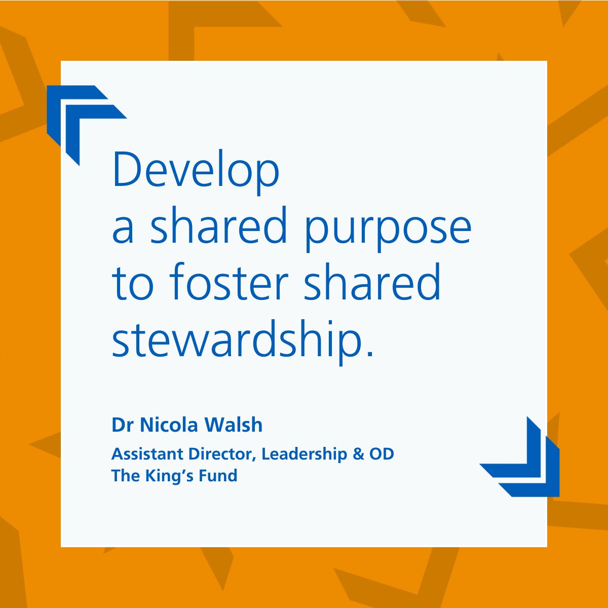 A shared purpose is a powerful force. 🤝 Dr Nicola Walsh @TheKingsFund dives into the 6 essential practices for collaborative leadership in this month's Spotlight blog. Head over to the link in bio and join the conversation. #FutureNHS #connect #share #learn