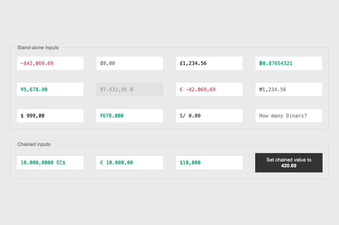 svelte-currency-input is a masked form input #madewithsvelte by <a href="/fmaclen/">Fernando Maclen</a>, converting numbers to localized currency formats 💱 - madewithsvelte.com/svelte-currenc…