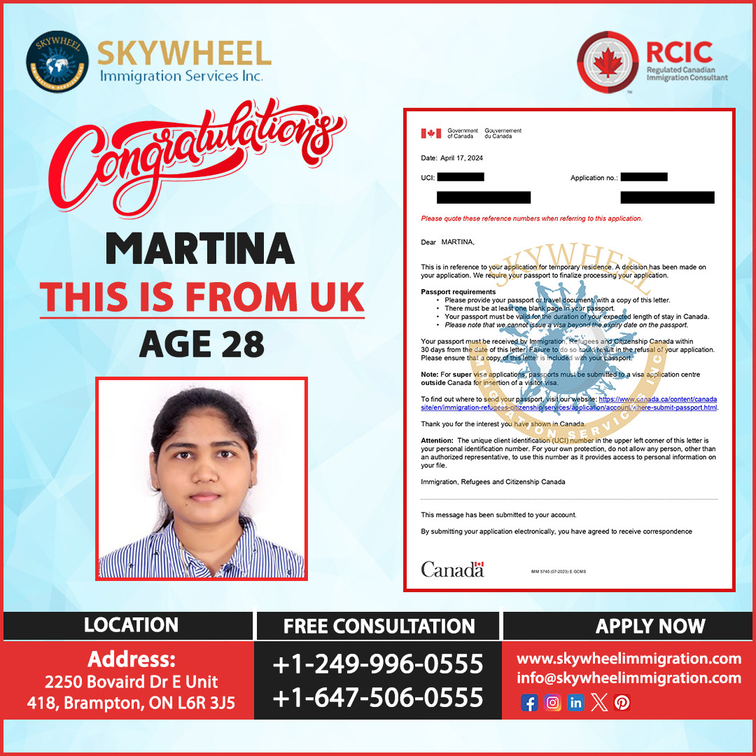 Congratulations to our satisfied client for (This is From UK)
.
Apply Now
+1249-996-0555
+1-647-506-0555
skywheelimmigration.com
info@skywheelimmigration.com
.
.
#skywheelimmigration #visitvisa #ukvisa #ukvisaapplication #ukimmigration #ukvisaonline #visaexperience #touristvisa