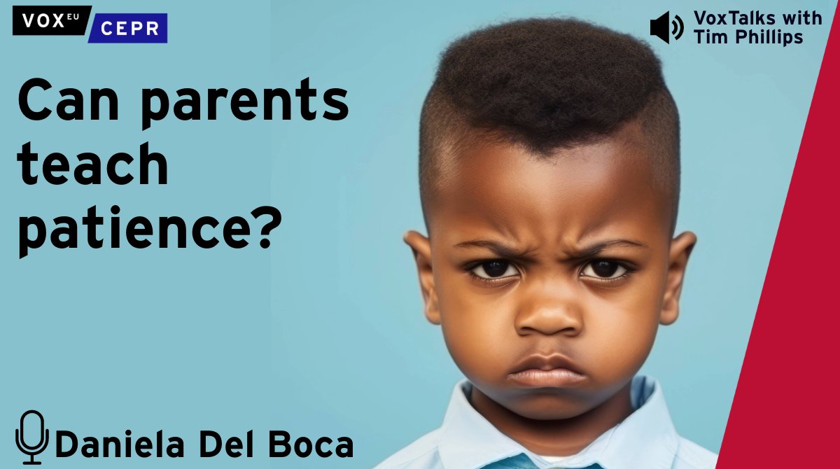 Can parents teach patience? In the this Vox Talk, Daniela del Boca @CollegioCA tells @timsvengali about the findings of her latest research on the intergenerational transfer of traits like patience and financial habits within Italian families cepr.org/multimedia/can…