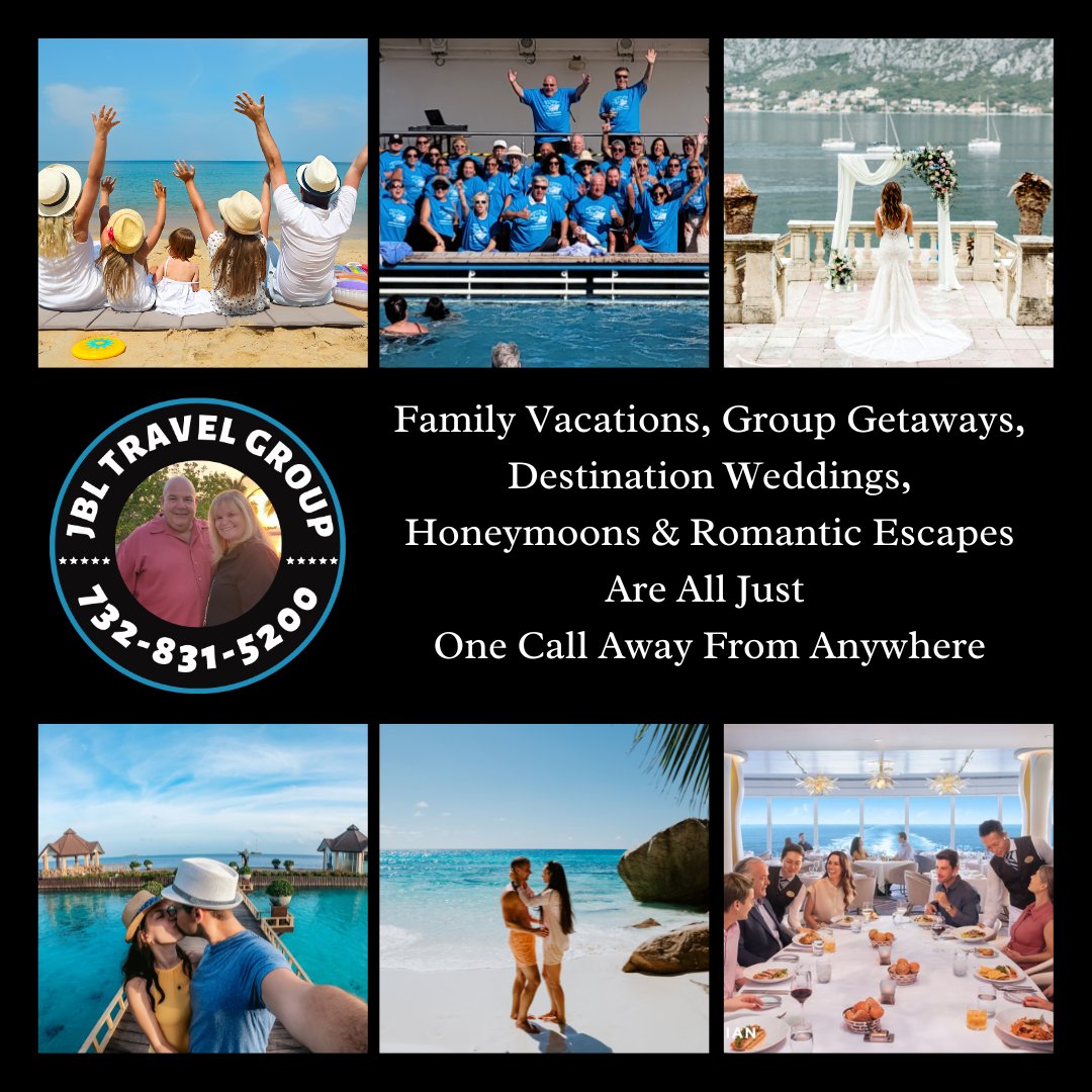 Your next #familyvacation #groupgetaway #destinationwedding #honeymoon or #romanticescape is just #onecallawayfromanywhere Call the #jbltravelgroup and find out about all your options.