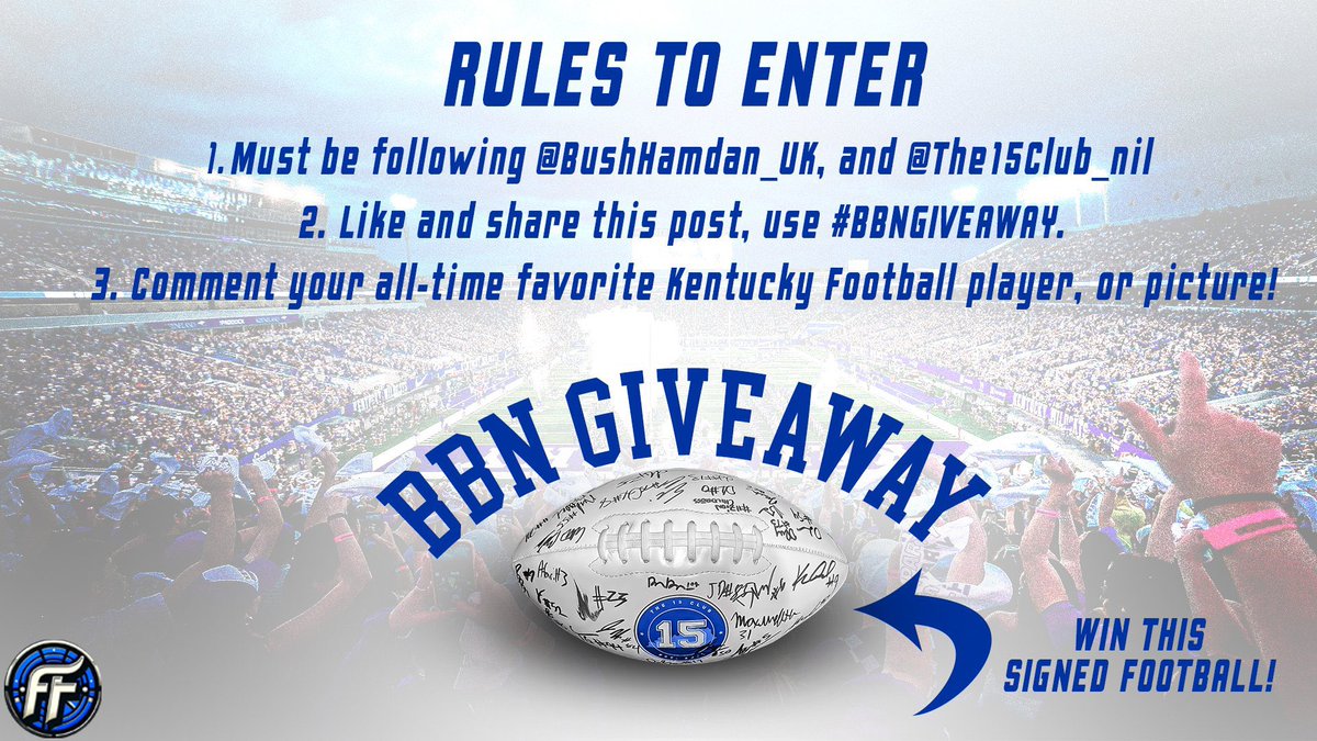 Bush Hamdan Offensive Coordinator (burner) (@bushhamdan_uk) on Twitter photo 🔵⚪️#BBNGIVEAWAY⚪️🔵
RULES
1. Follow <a href="/BushHamdan_UK/">Bush Hamdan Offensive Coordinator (burner)</a> AND <a href="/The15Club_nil/">The 15 Club</a>
2. Like and share this post with #BBNGIVEAWAY
3. Comment your all-time favorite UK football player or picture. 🔵⚪️#BBNGIVEAWAY⚪️🔵
RULES
1. Follow <a href="/BushHamdan_UK/">Bush Hamdan Offensive Coordinator (burner)</a> AND <a href="/The15Club_nil/">The 15 Club</a>
2. Like and share this post with #BBNGIVEAWAY
3. Comment your all-time favorite UK football player or picture.
