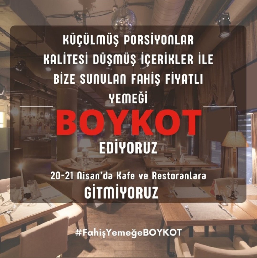 Uzun zamandır dikkat ettiğim bir konuydu. Fiyat arttıkça kalite de artmıyordu. Enflasyonla alakası olmayan fiyatlardı üstelik. Halk birlikte hareket ettiğinde iyi bir cevap ve ders verir. Boykot edilmesi için harekete geçmek de buna örnek. Hadi bakalım #FahişYemeğeBoykot