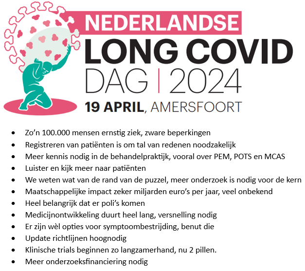 Vandaag Nederlandse Long Covid dag, met een congres van @StLongCOVID. Korte samenvatting van de ochtend met signalen van de sprekers en uit de zaal 👇 Wat mij betreft ook een boodschap aan de regering en politici. Kom nou eens met ambitieus beleid!