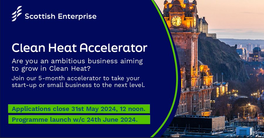 Are you an ambitious business aiming to grow in Clean Heat? 📢 Our partners Scottish Enterprise have launched a Clean Heat Accelerator which is also open to businesses in the South of Scotland. Find out more at 24 April webinar and sign up here: ow.ly/nl5j50RjKu3