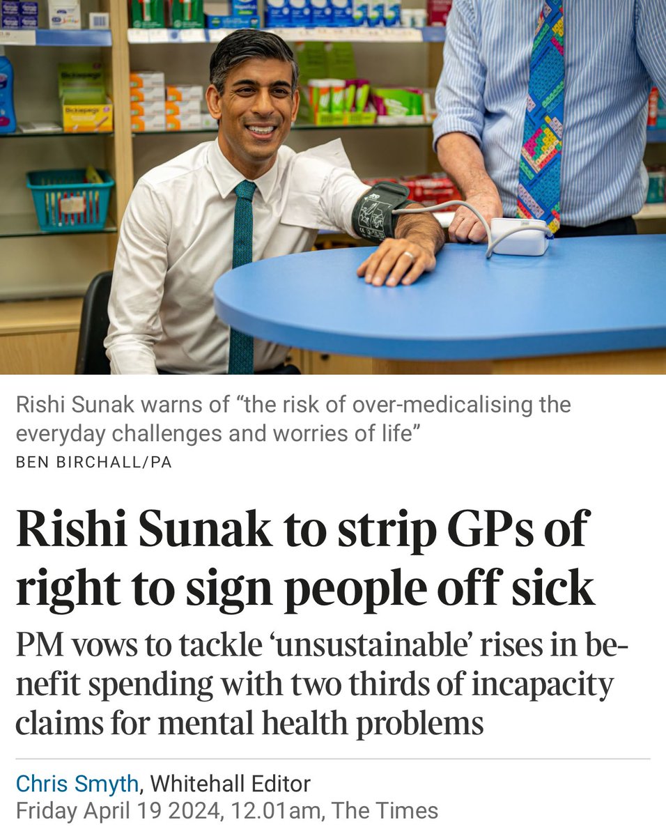 Rishi Sunak outlaws sickness — I kid you not.

It’s ‘Rwanda is a safe country because I say so’ all over again.

Now he’s saying, ‘you are well because I say so’. 

The man is a fucking idiot.