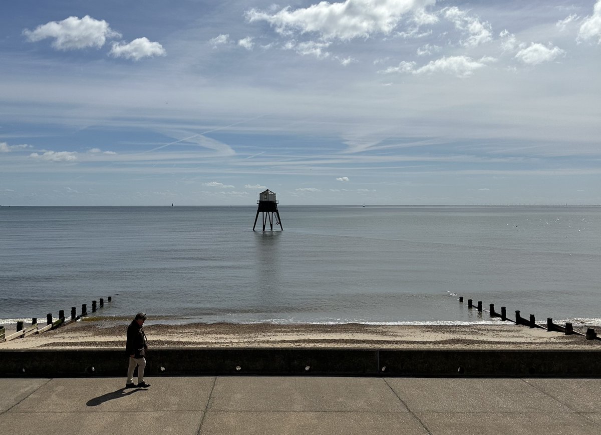 While in Harwich I had to take a peek at the Dovercourt Lighthouses. Luckily the tide was in... #harwich