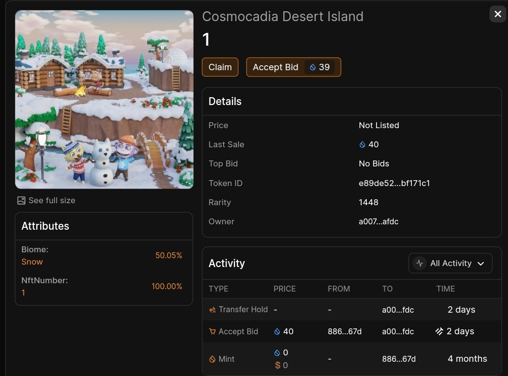 Ossybadman's tweet photo. Snipped some NFTs on @tradeportxyz by bidding | $Sui 💧

@Cosmocadia Island #1 Rarity 1448
@UnchainedOnSui Sheriff #488 Rarity 1756
@sacabamfun #885 Rarity 1742

#Tradefest @ThinkSui https://t.co/FSQrpUKi6t
