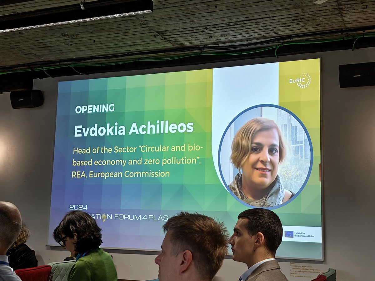 Innovative solutions of EU-funded projects to boost #plastic recycling and circularity presented by several @REA_research projects. Introduction by @E_Achilleos at the Innovation Forum 4 Plastics #wcef2024 #Brussels